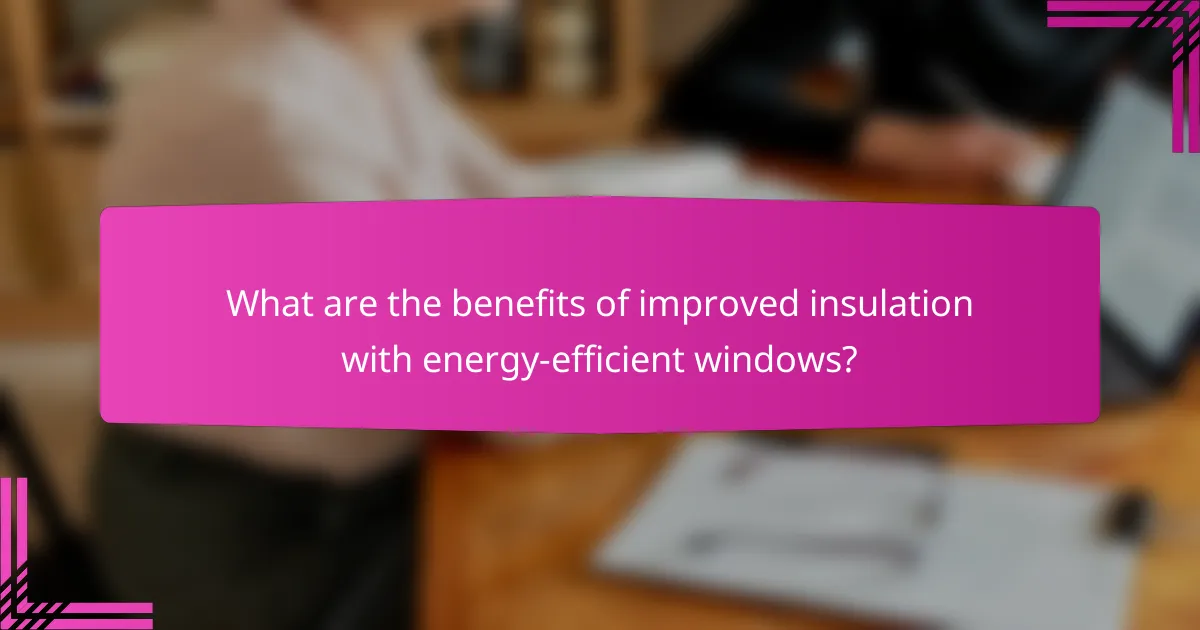 What are the benefits of improved insulation with energy-efficient windows?