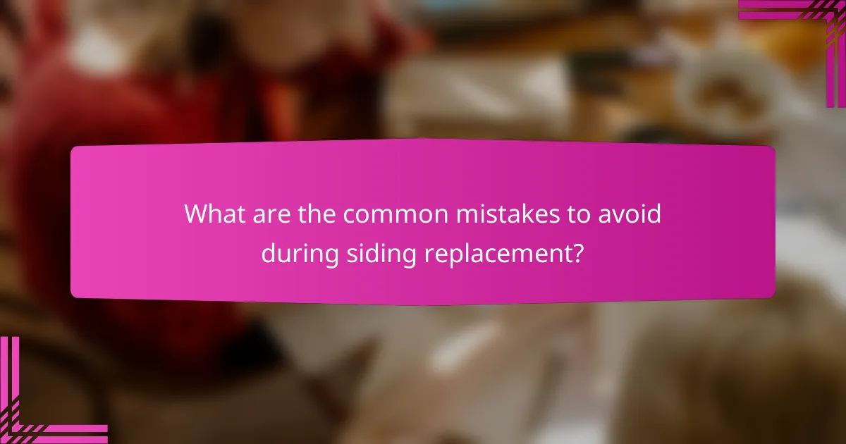 What are the common mistakes to avoid during siding replacement?