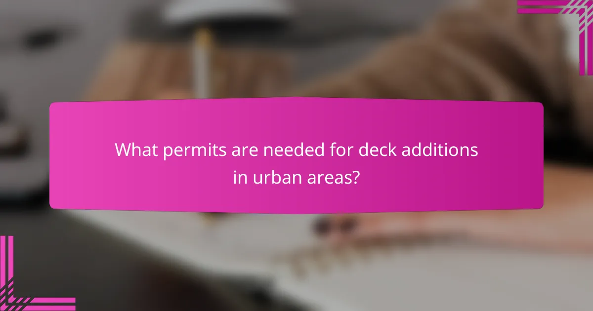 What permits are needed for deck additions in urban areas?